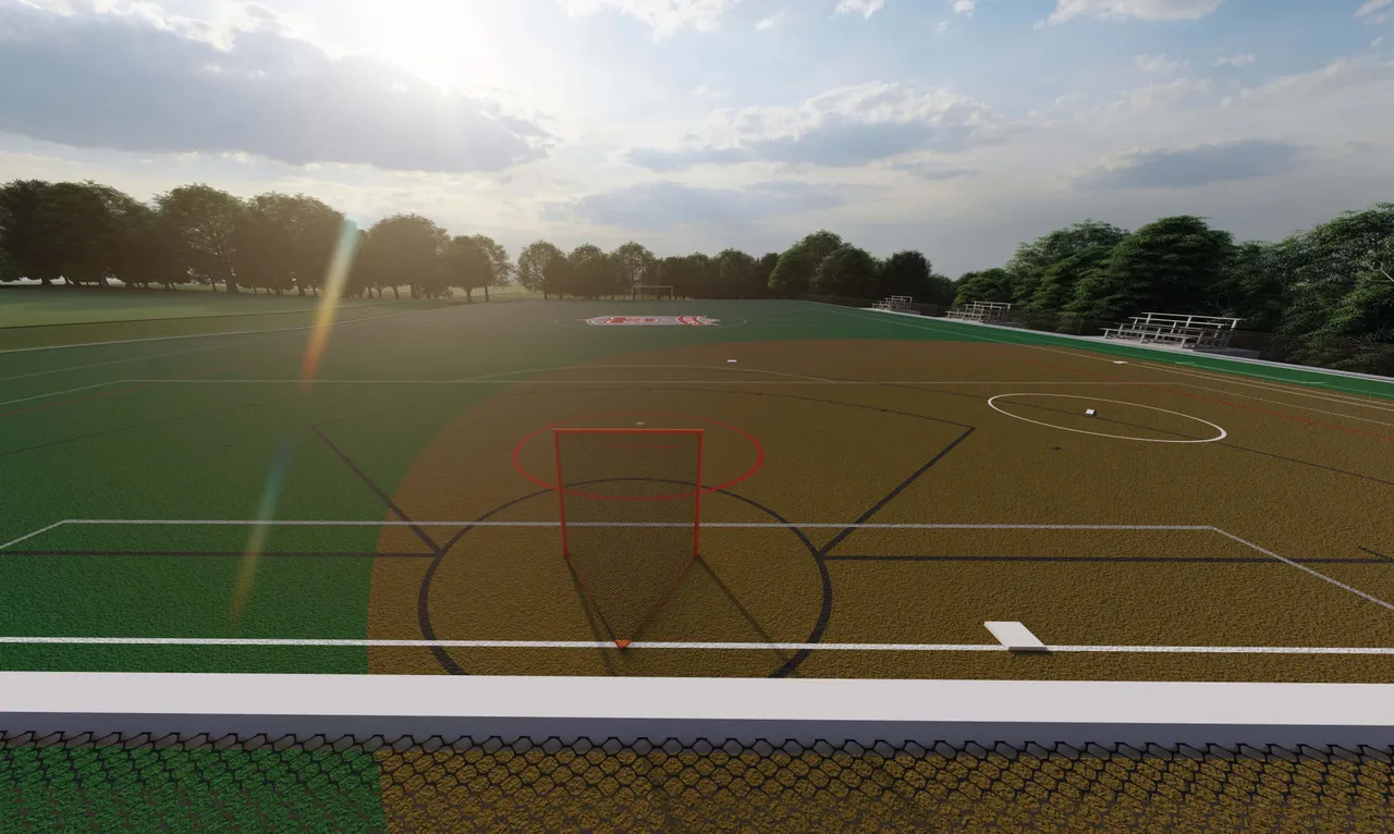 Rendering of upper field turf expansion with softball and soccer field