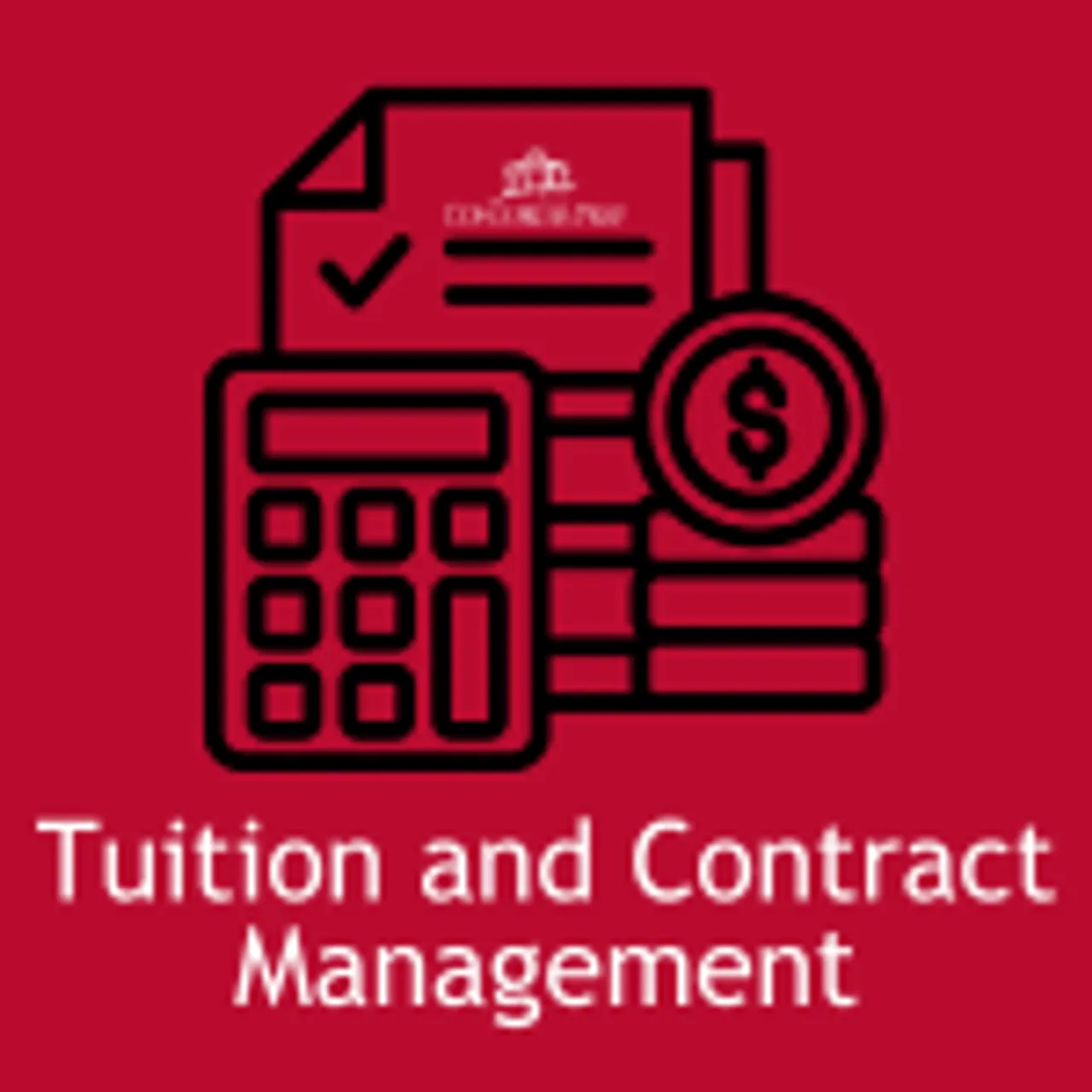 Graphic with "Tuition Management" and paper icon