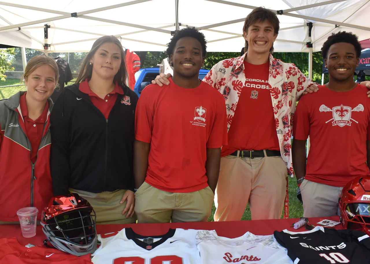 A group of Concordia Prep students smiling for the camera.