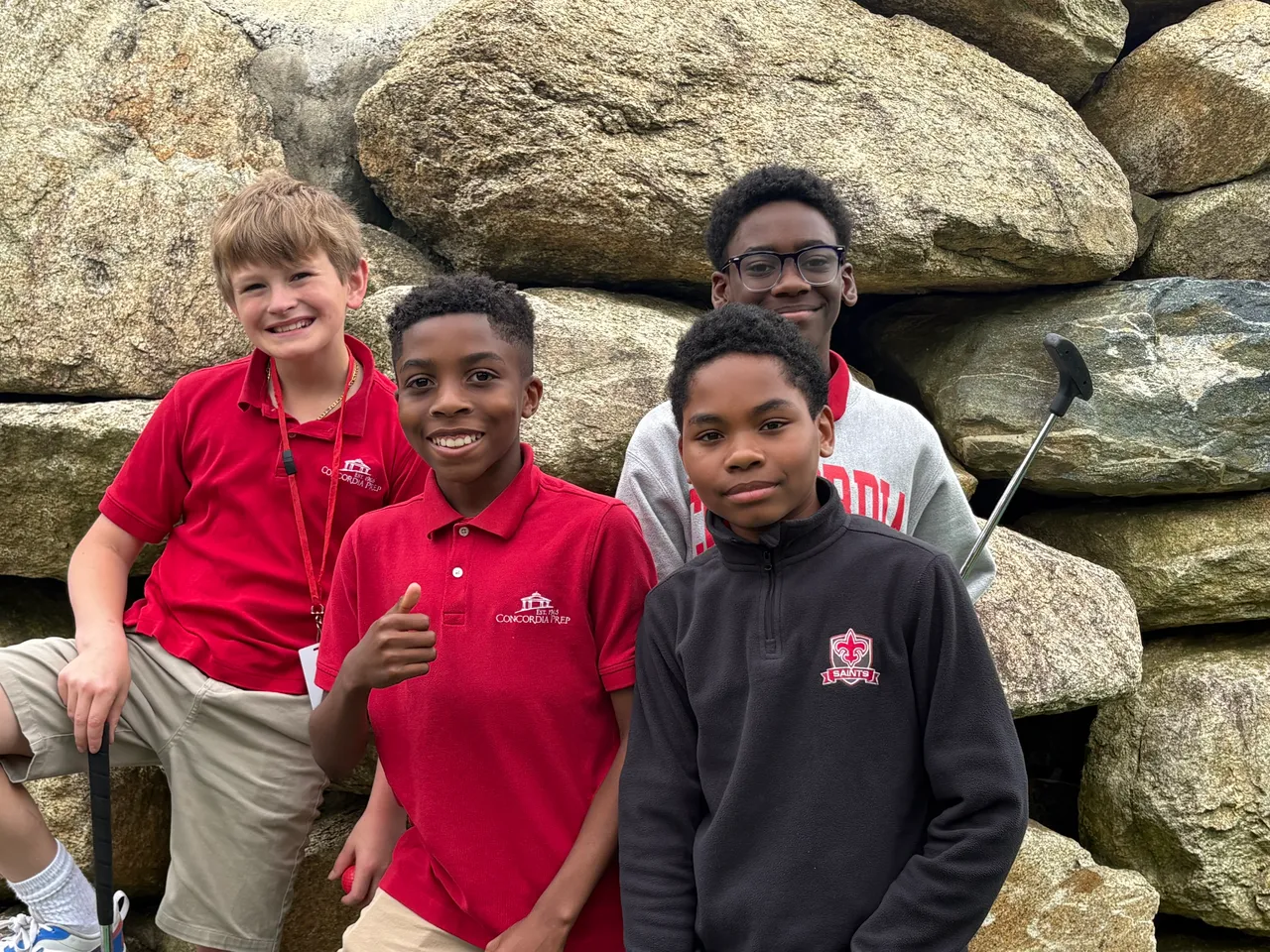 Middle School students at a mini golf activity.