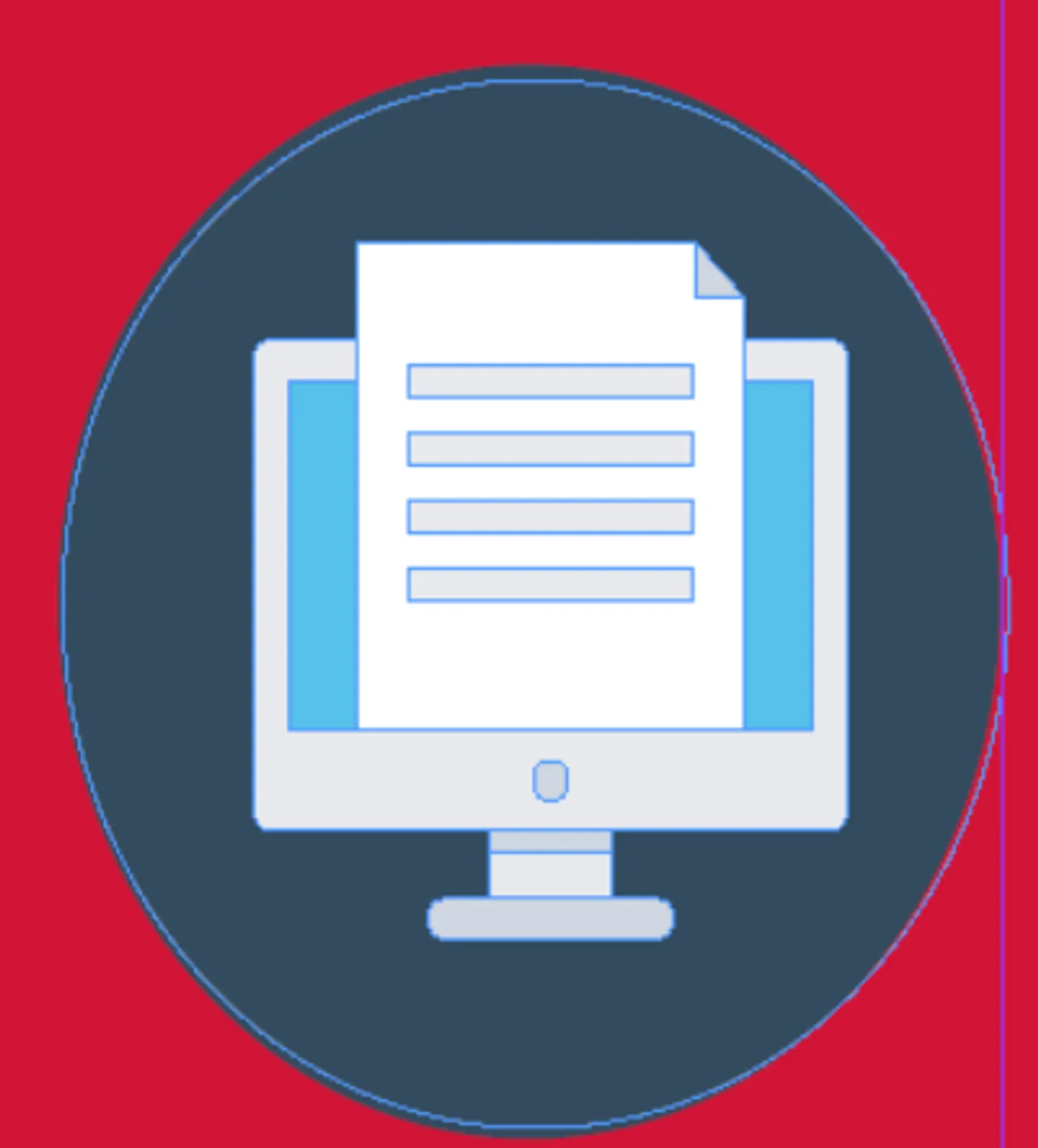 Red background and graphic of computer science