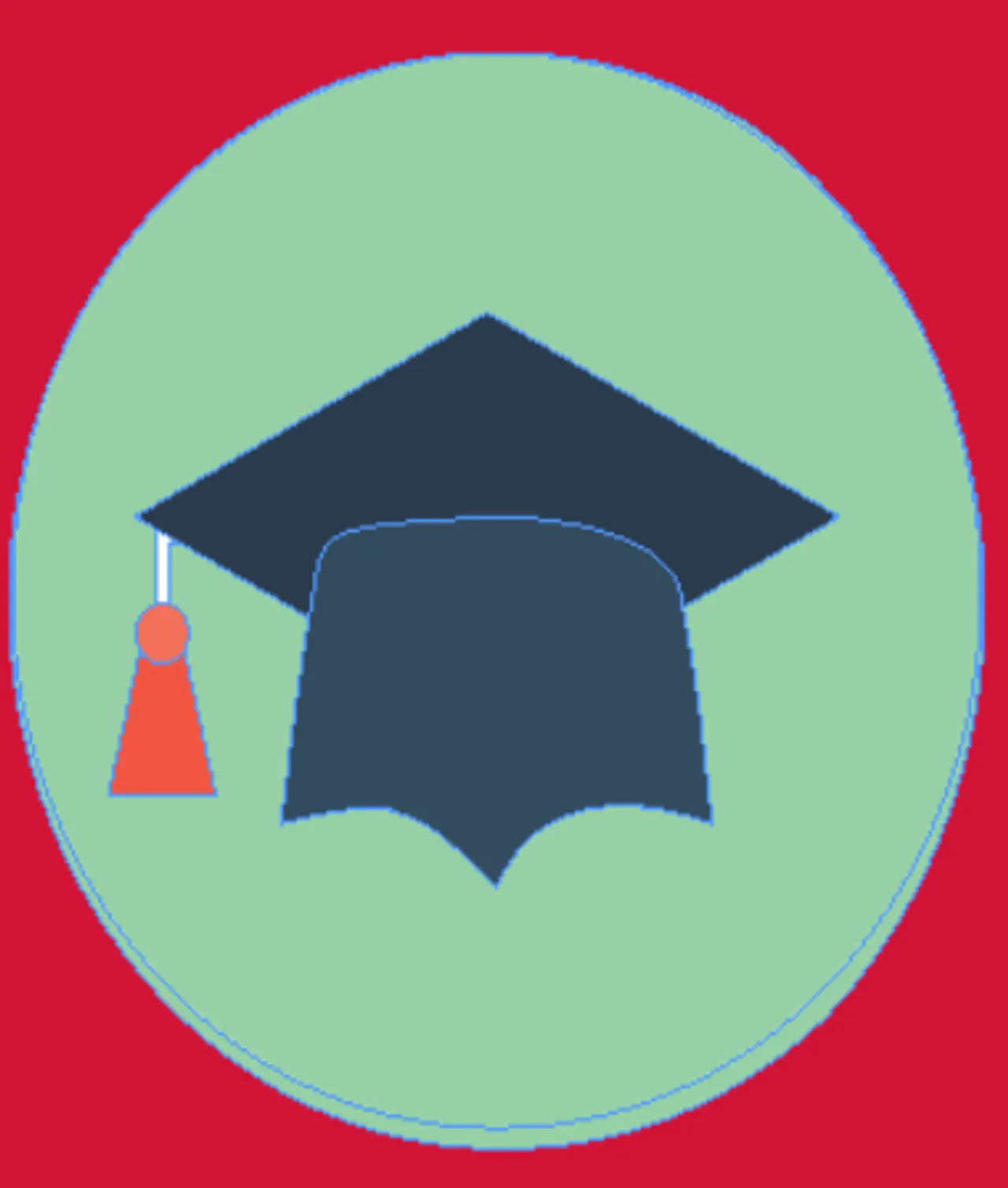 Red background with graphic of honors track