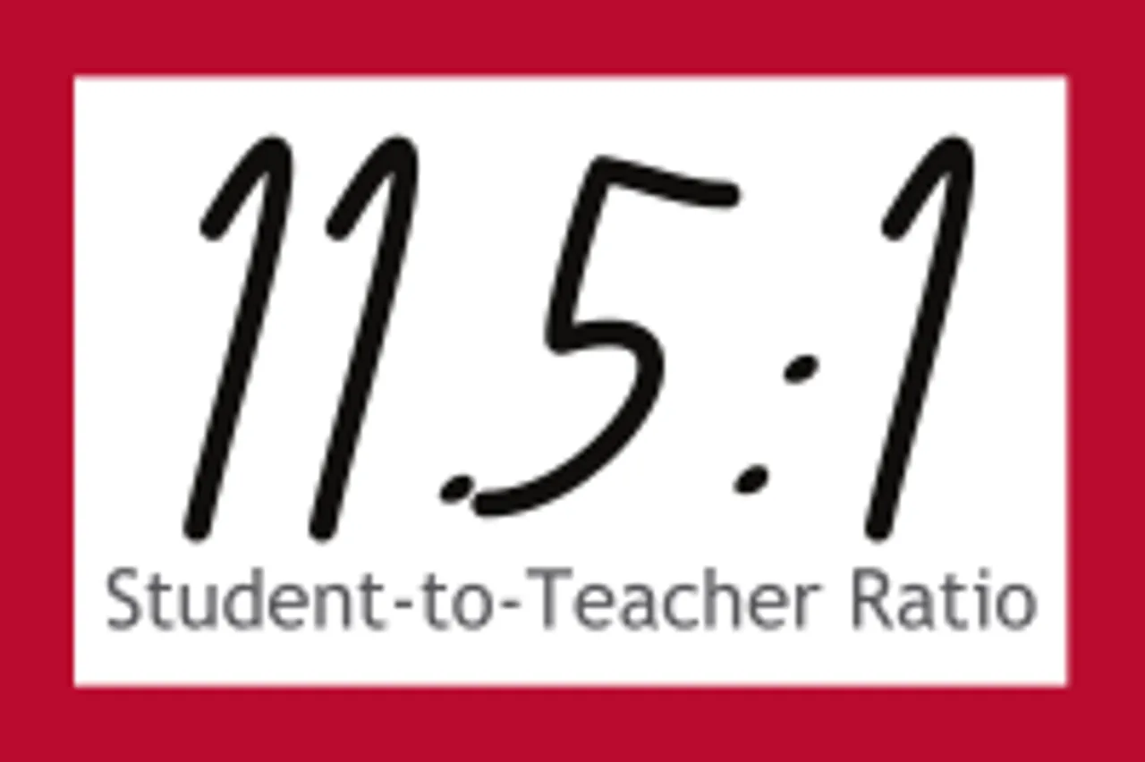 11.5:1 Student-to-Teacher Ratio [text in black with red border]