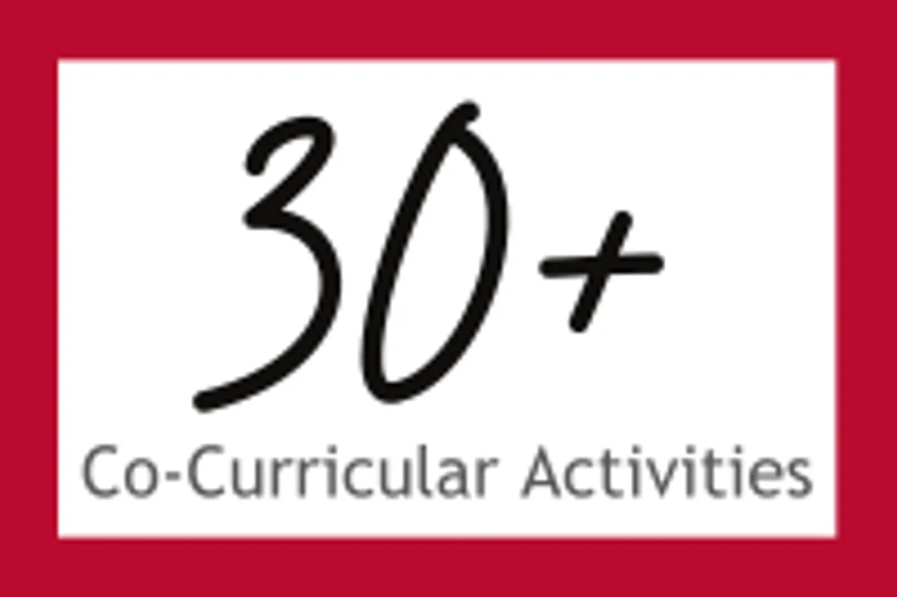 30+ Co-Curricular Activities [text in black with red border]