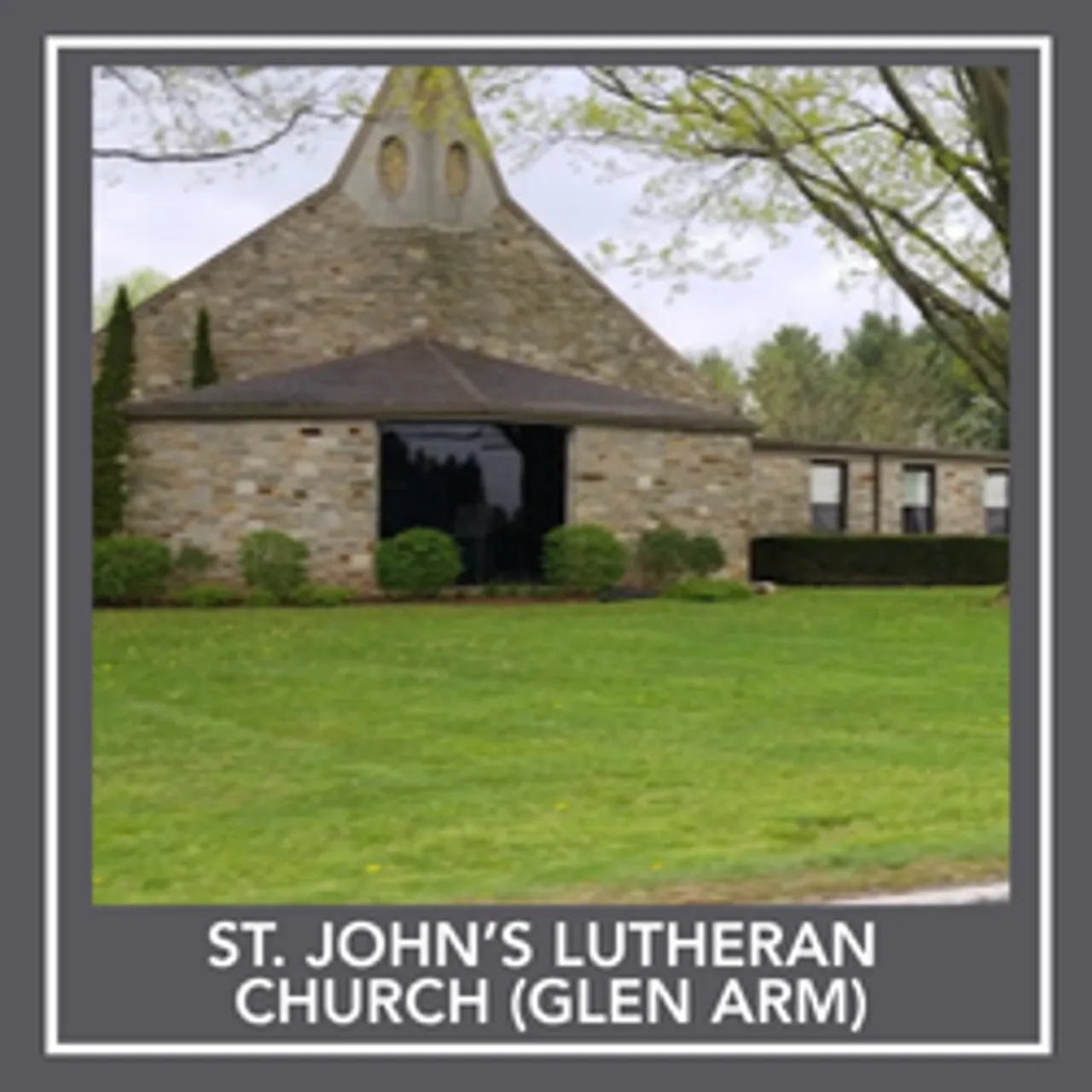 Image of church and church name underneath