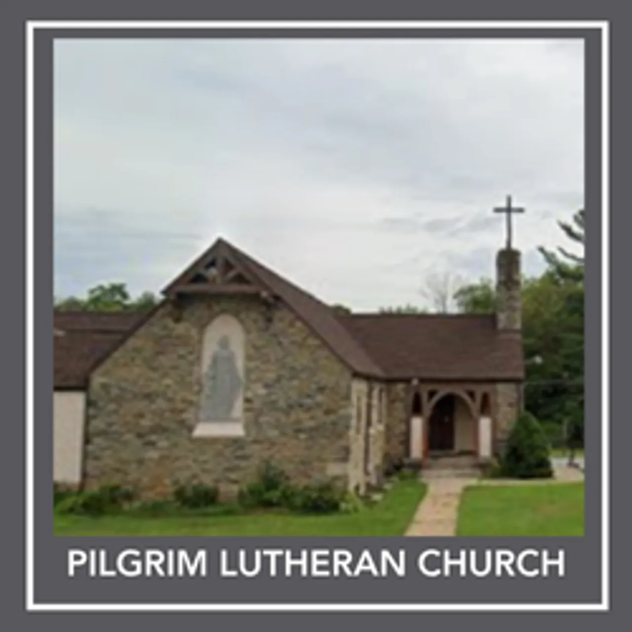 Image of church and name underneath