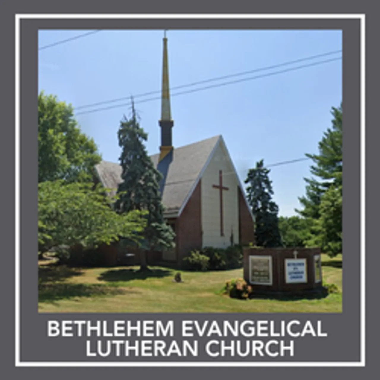 Image of church with name underneath