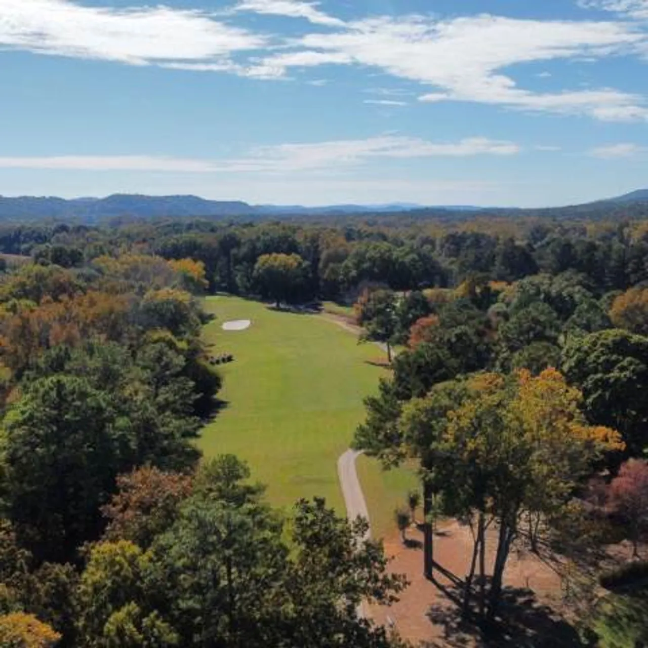Aerial view of golf course at Coosa Country Club in Rome, GA