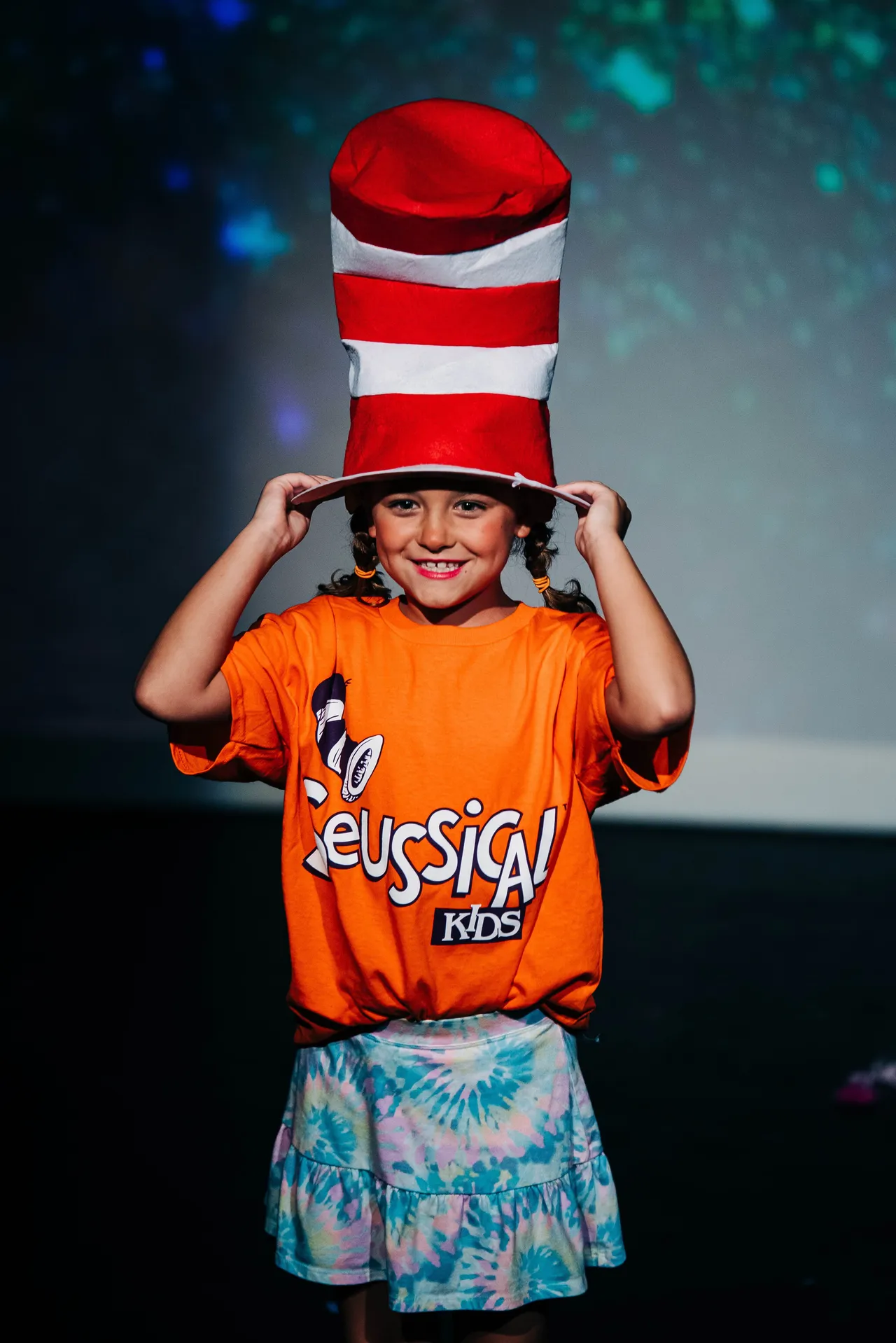 Young female camper performs on stage during Darlington School's Musical Theater Camp.