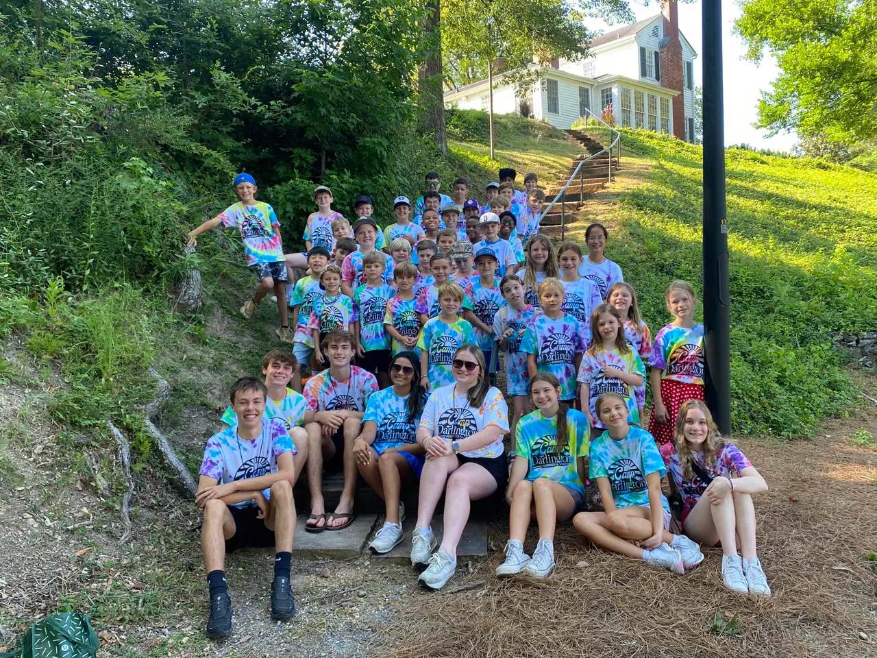 Camp Darlington campers and counselors pose for a group photo.
