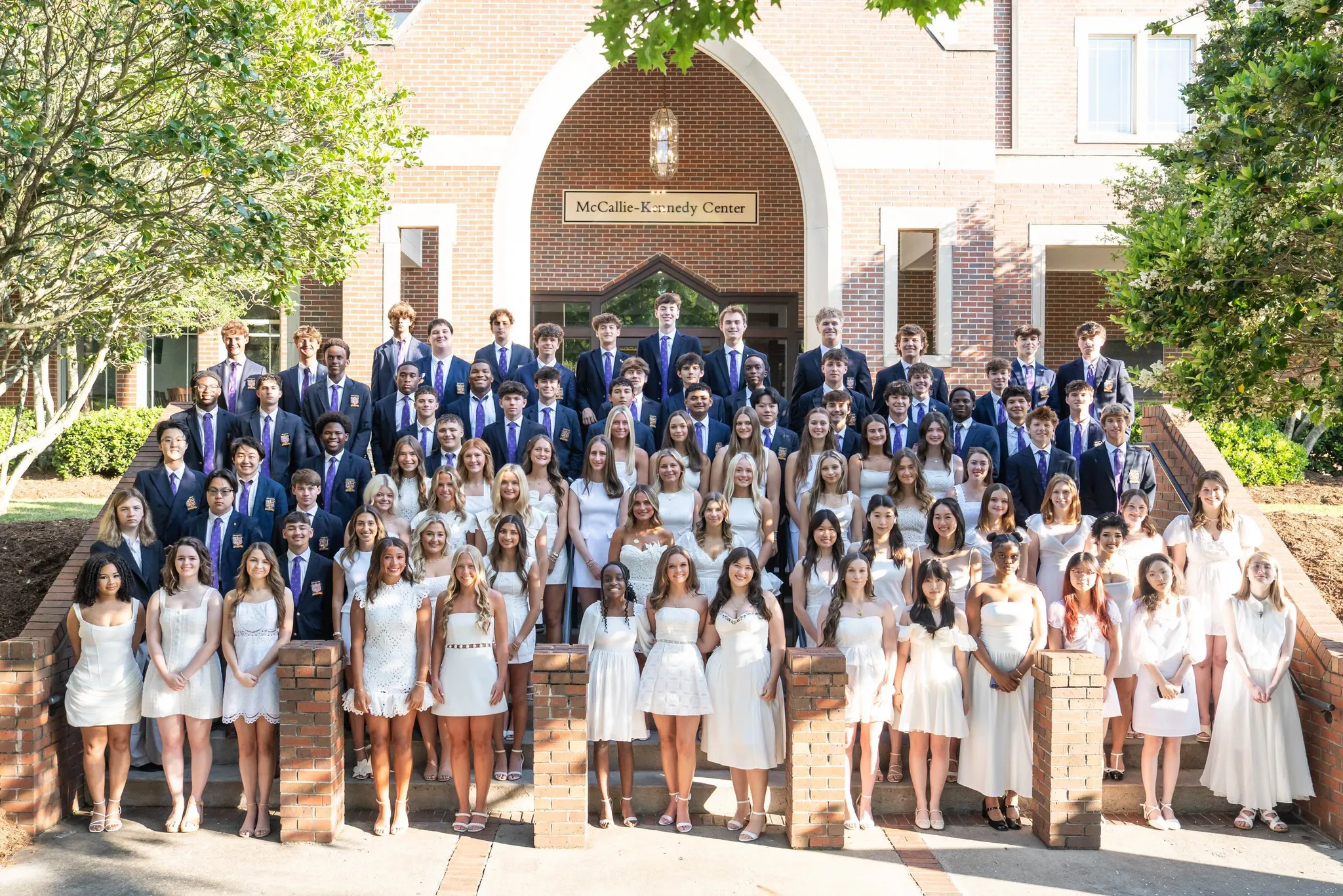 Graduating seniors pose for a group photo during Darlington School's Commencement.