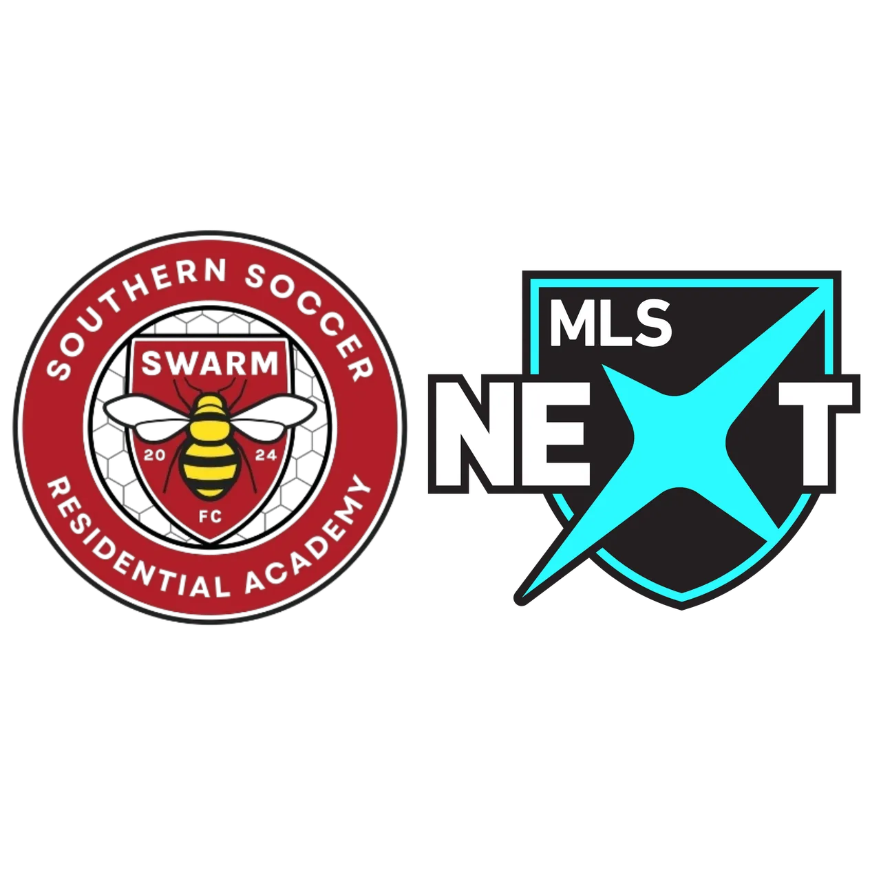 Southern Soccer Swarm Residential Academy and MLS NEXT logos