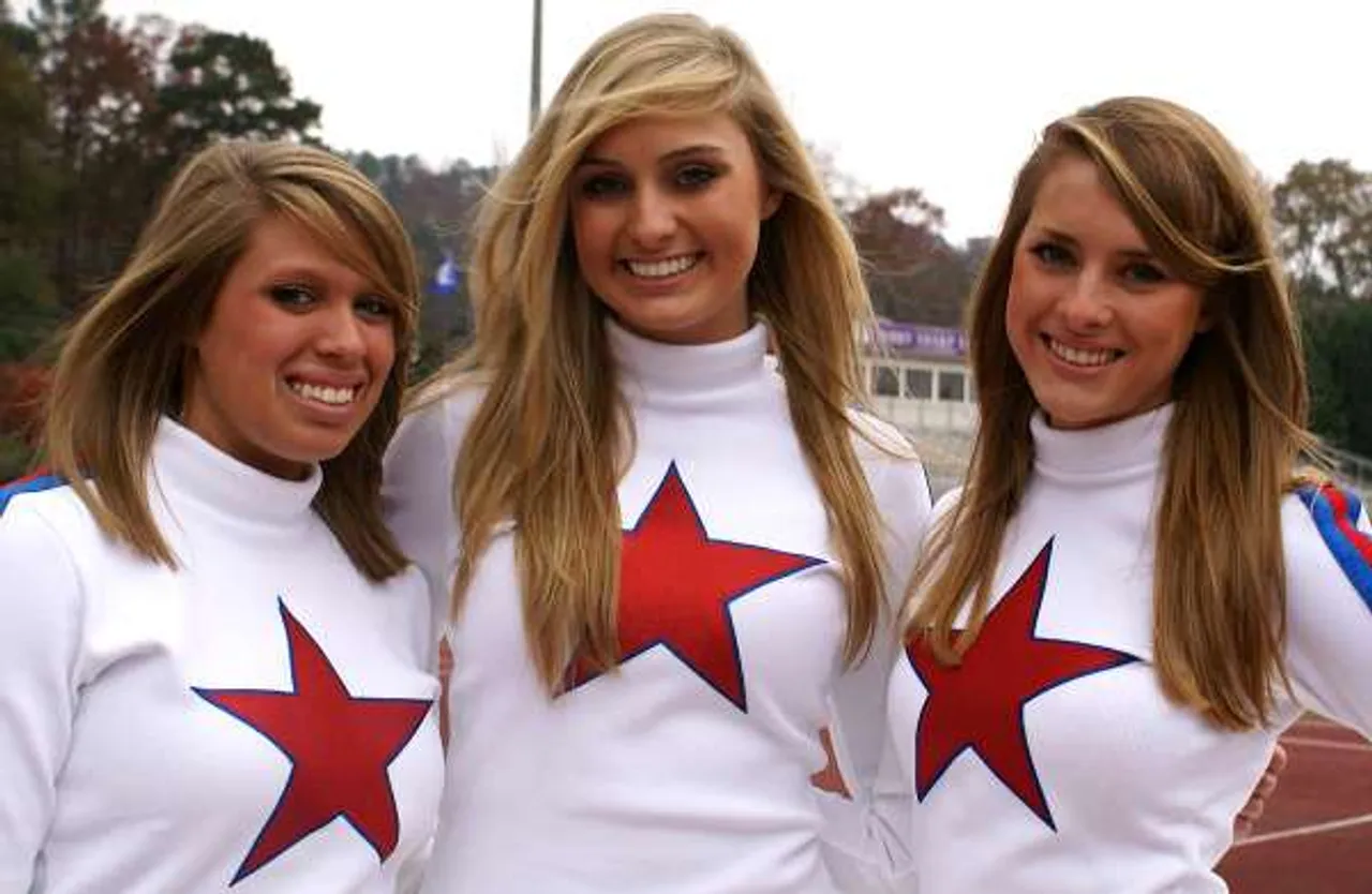 Darlington senior cheerleaders Payton Payne (from left), Bethany Hyder and Hannah Montgomery are leaving Saturday for New York city where they'll be part of the Macy's Thanksgiving Day Parade. Photo by Daniel Bell