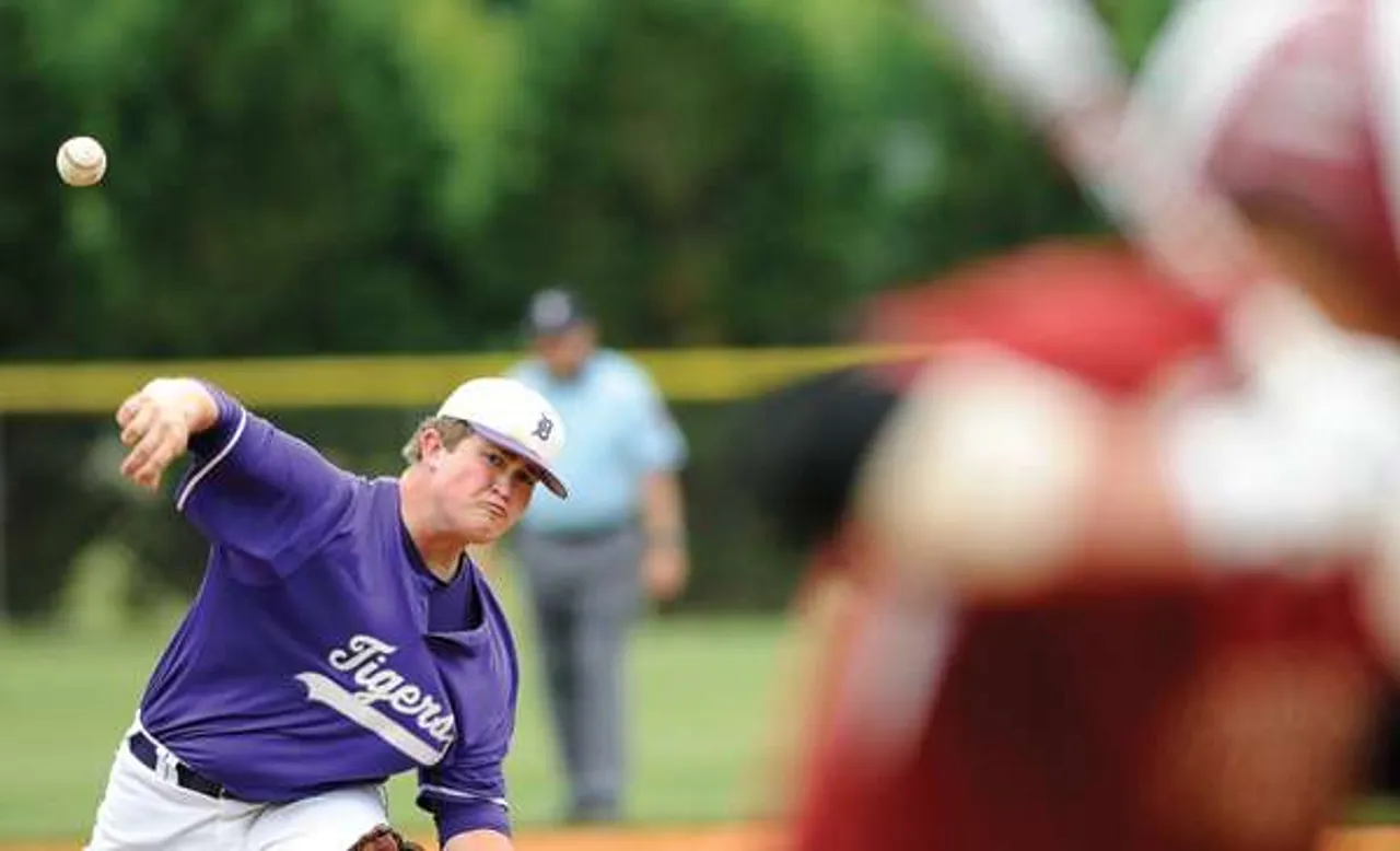 051711DarlHebron1: Darlington junior Oren Wilson delivers a pitch against Hebron Christian Academy in the first of two games Tuesday afternoon at the Darlington School. (Daniel Varnado RN-T.com)