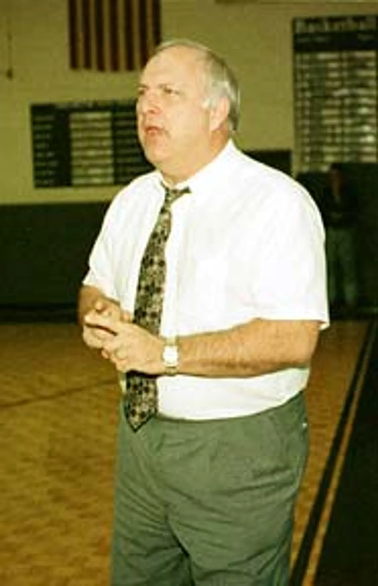 Coach Jim Van Es makes calls from the sideline.