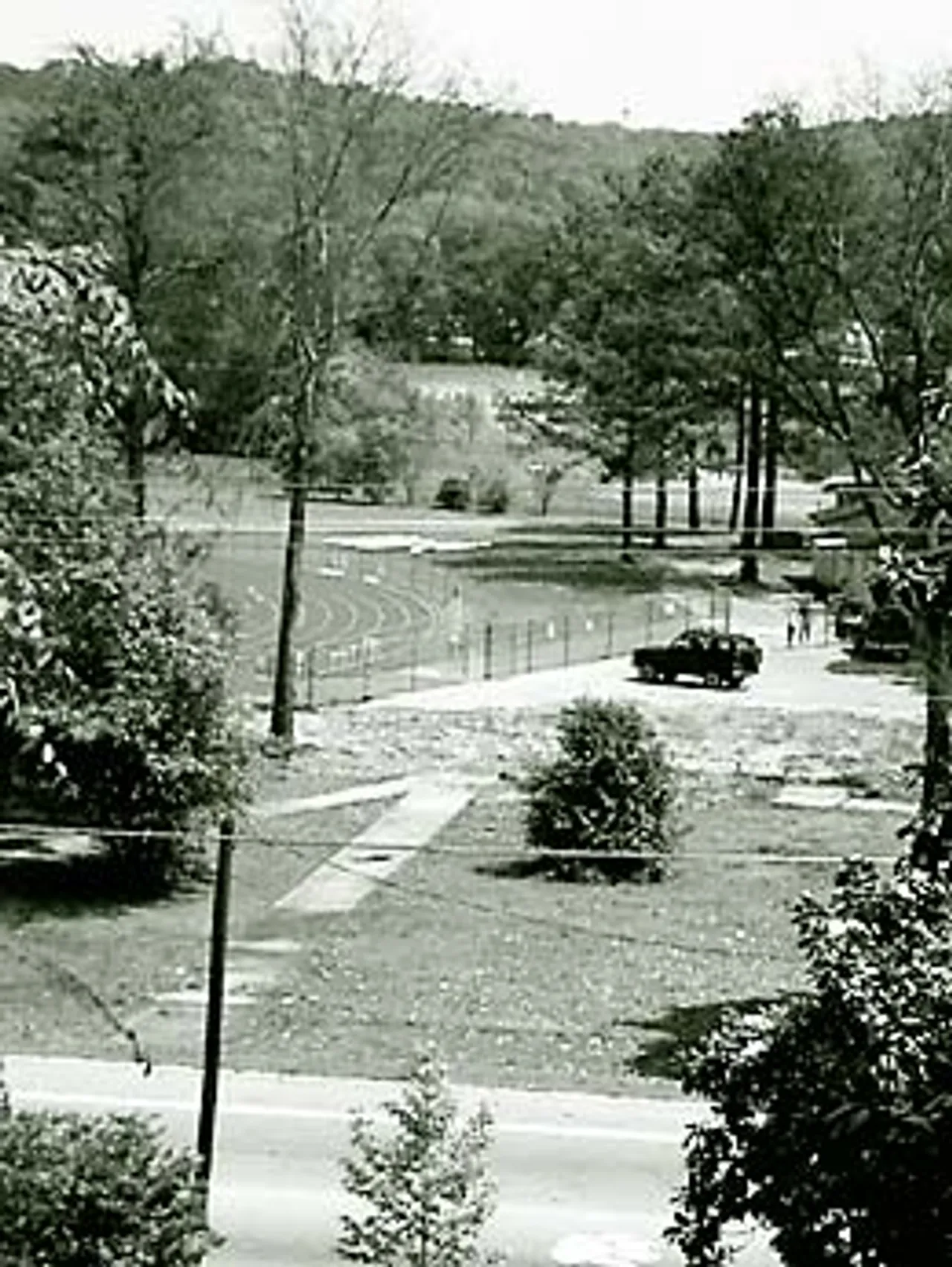 The now vacant area where Lanier House once stood will soon look very different again as the A.J. Huffman Memorial Athletic Center is constructed.