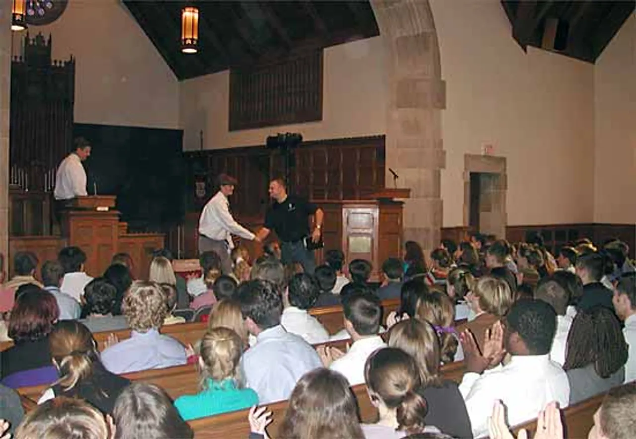 On Oct. 18, Ben Glenn, a performing chalk artist, shared how his faith helped him with the obstacles he faced as a young person with dyslexia.