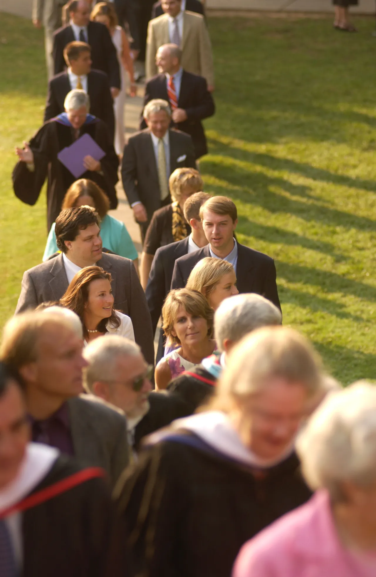 Faculty and staff march in processional.