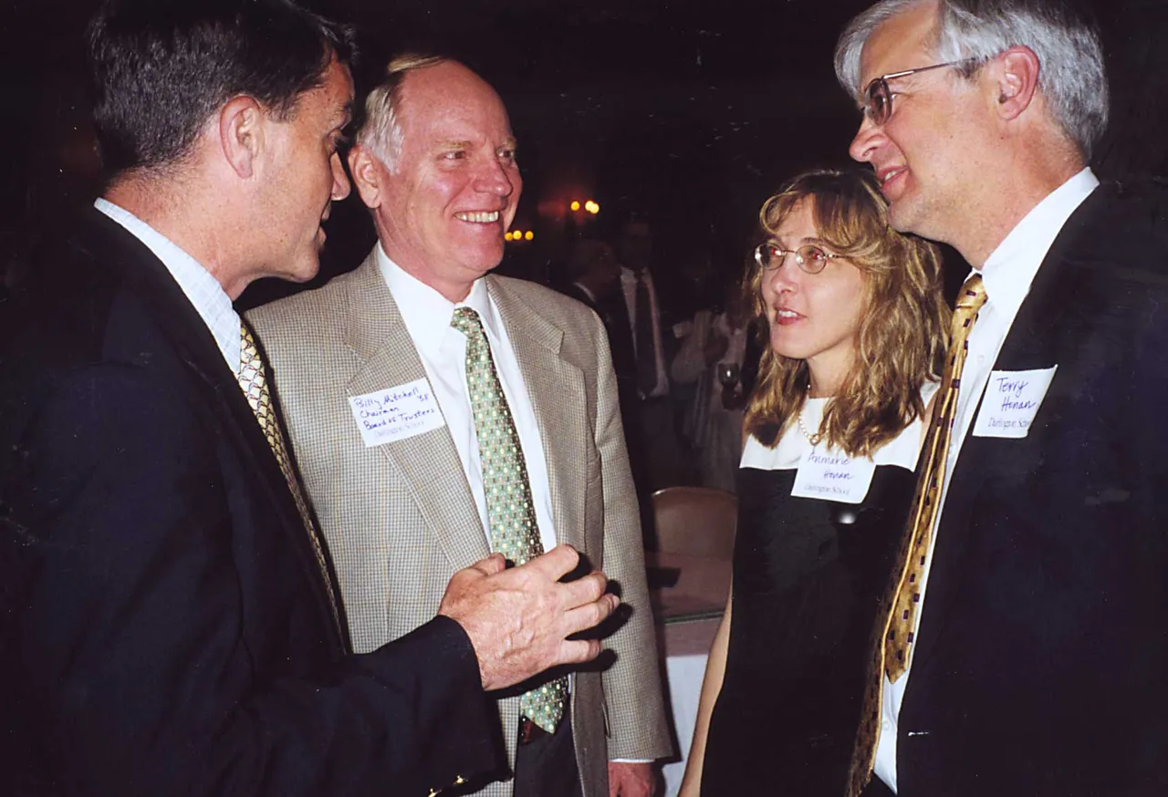 David Hicks with Billy Mitchell '58, Anmarie Honan and board of visitors member Terry Hanon '64.