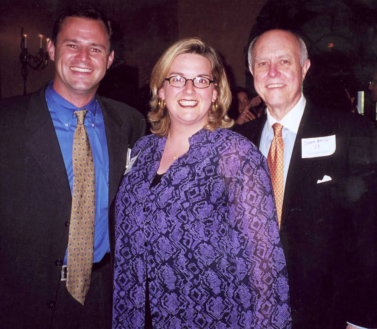 Carter Clark, Angie Feazel Matke '86, and Sam Moss '63