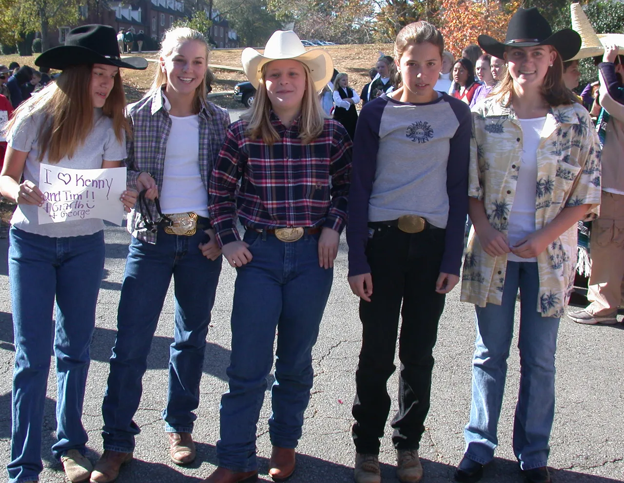Laura Eddings, Hope Lester, Elizabeth Sturdivant, Mary Owens, and Carrington Astin round 'em up as cowgirls.