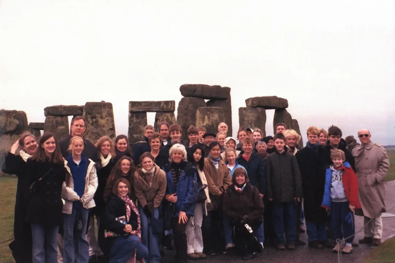 Tour group at Stonehenge.