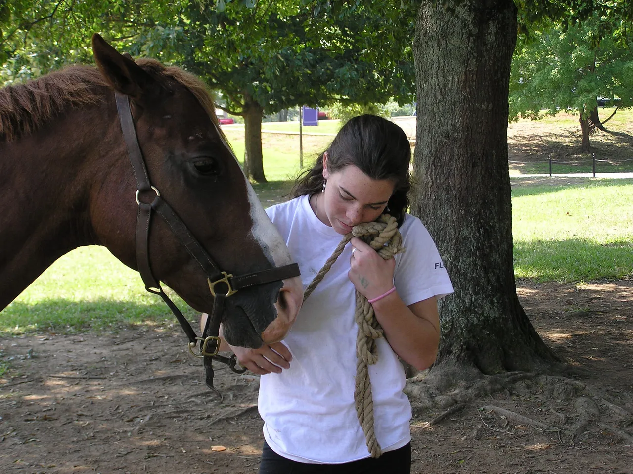 Caroline Knight and her horse, "Denny."