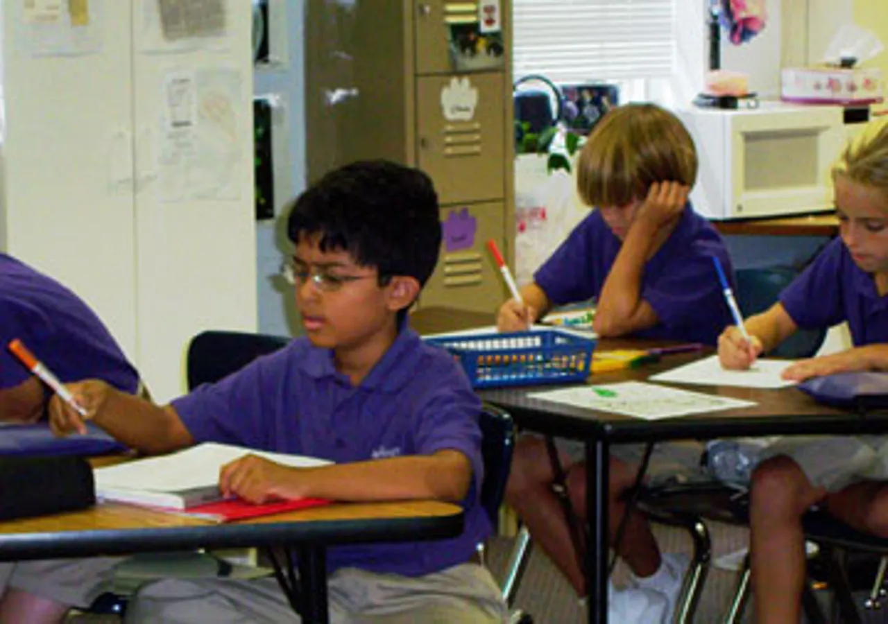 Vikram Singh in Mrs. Anthony's fourth grade class.