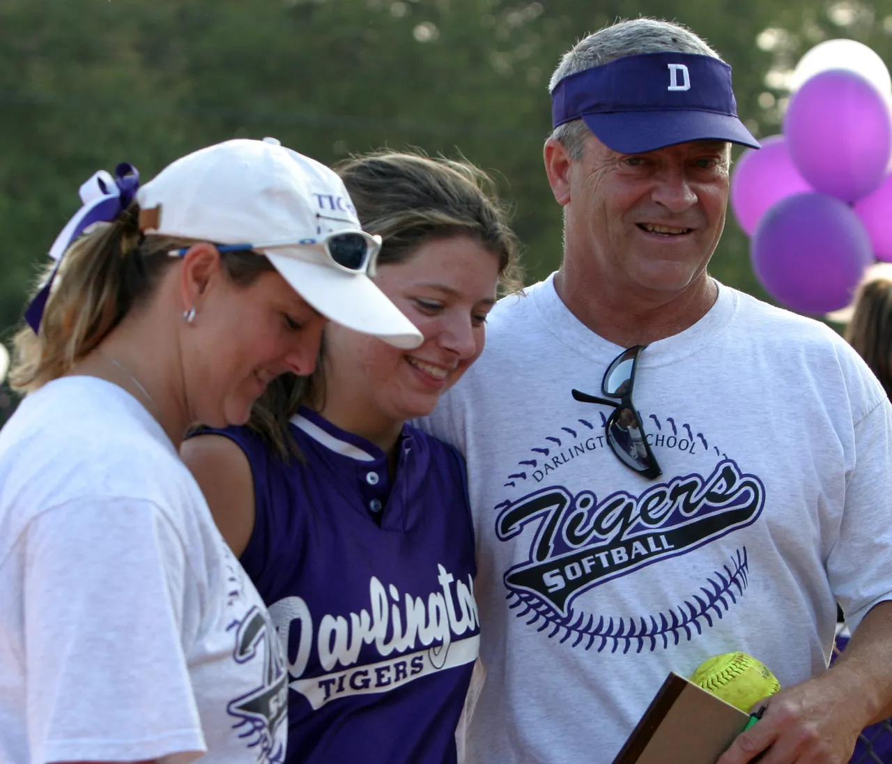 Tallent with Coaches Penny Braden and Gus Bell