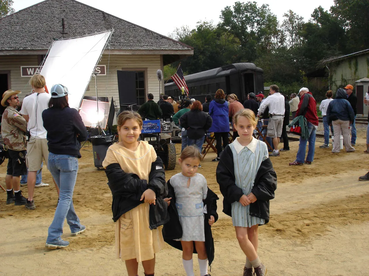 The Hurley girls on the set of "Warm Springs"