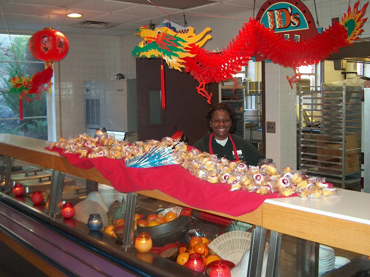 Chinese New Year was celebrated with decorations and a special menu.