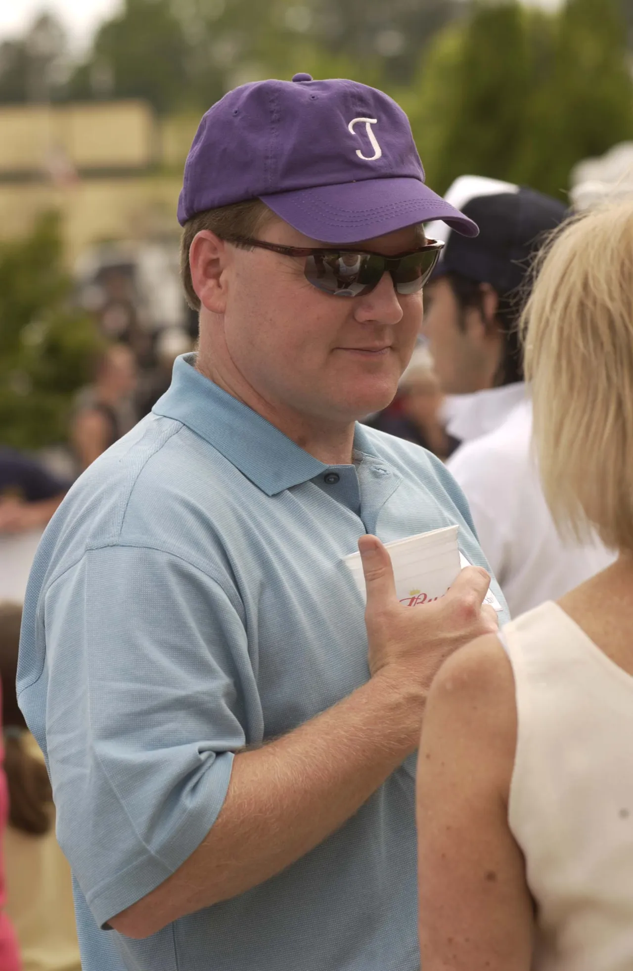 The Rome Convention and Visitors Bureau set up a hospitality tent for Darlington in appreciation for the School's help with the event so that parent like Billy Sparks, alumni, and other friends of the School could enjoy watching the time trials.