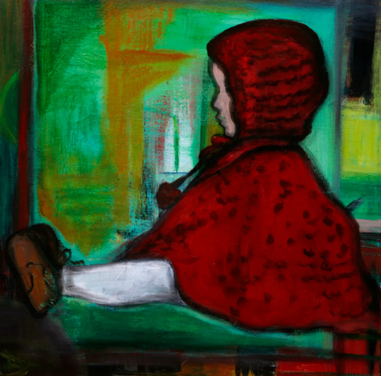 "Red Poncho" by Jennifer Taylor
