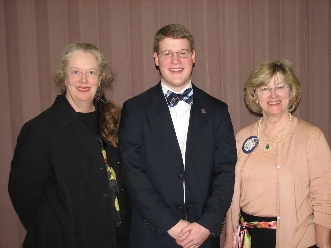 Brett Henson with Sally Rudert, assistant director of Upper School, and Dr. Renva Watterson, Exchange Club board member.