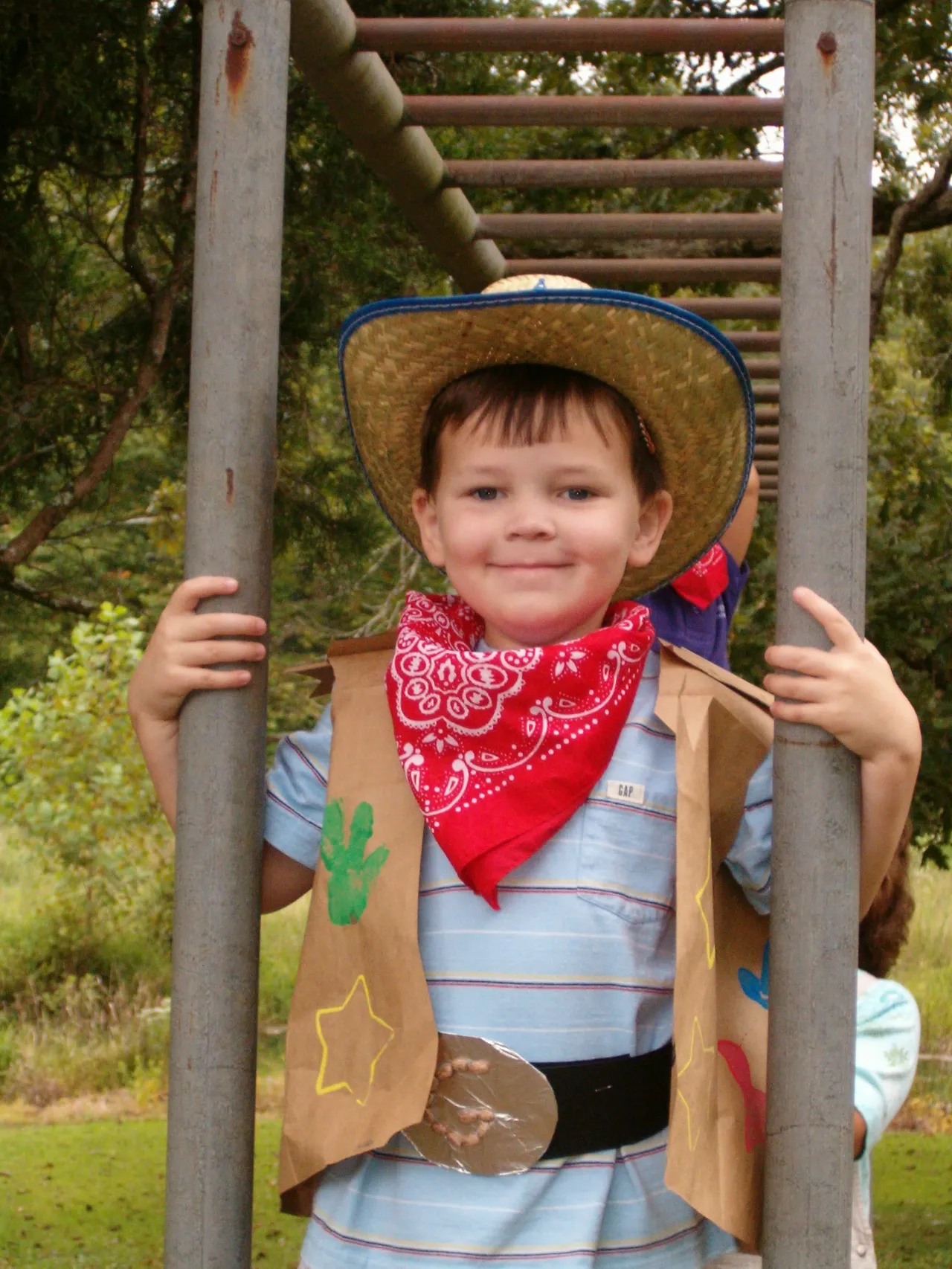 Griffin Tate proudly displays his western wear.