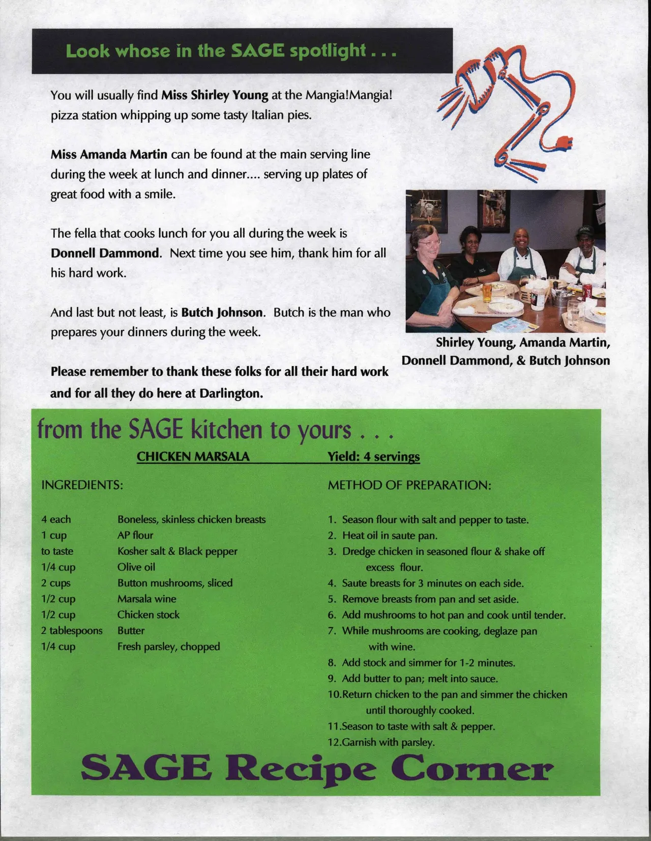 The February issue of SAGE's monthly newsletter (page 2)