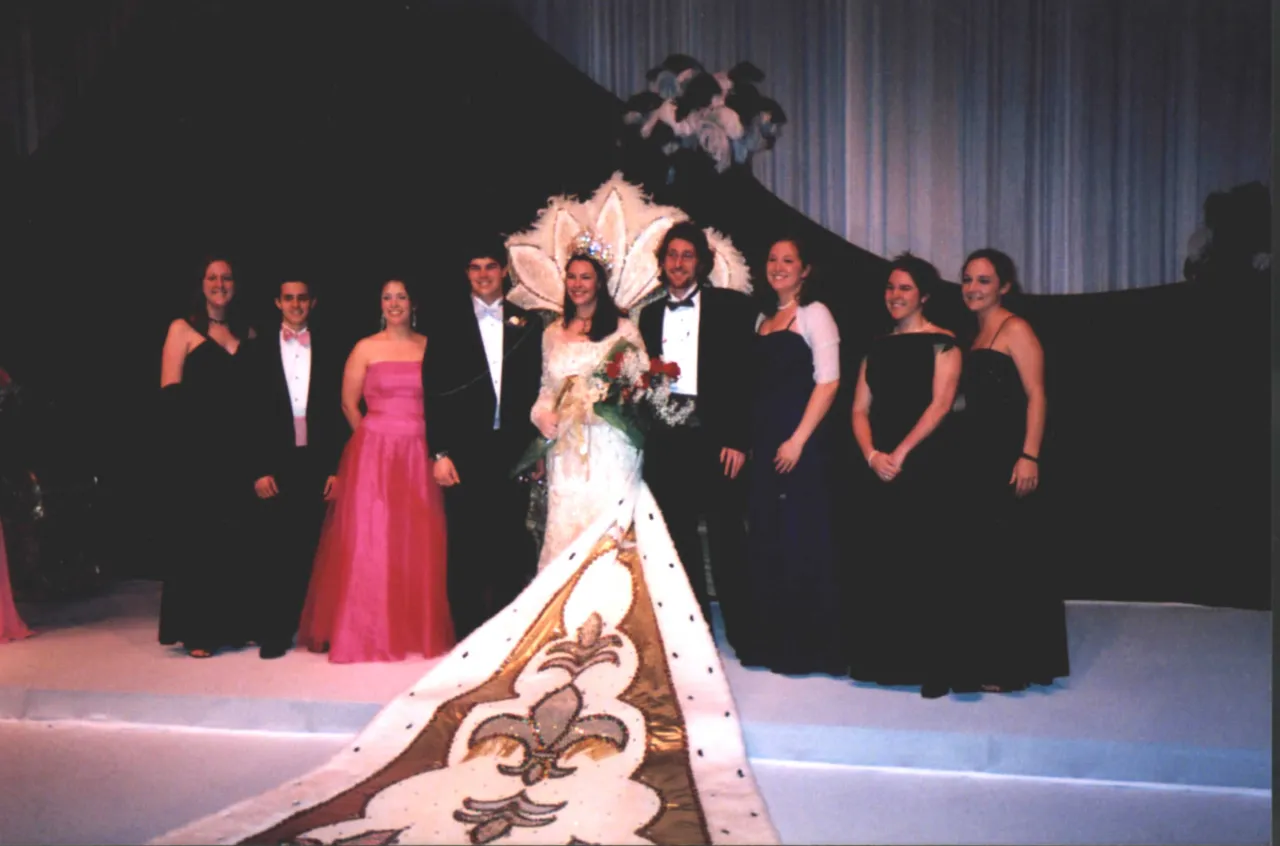Kate Dennis at the Coronation Ball with fellow Darlington alumni Rebecca Rhodes ('01), Brightman Thomas ('04), Michelle Ward ('01), Padrick Dennis ('03), Matt Johnson ('01), Sarah Rhodes ('02), Page Thomas ('01) and Jennifer Crews ('01).