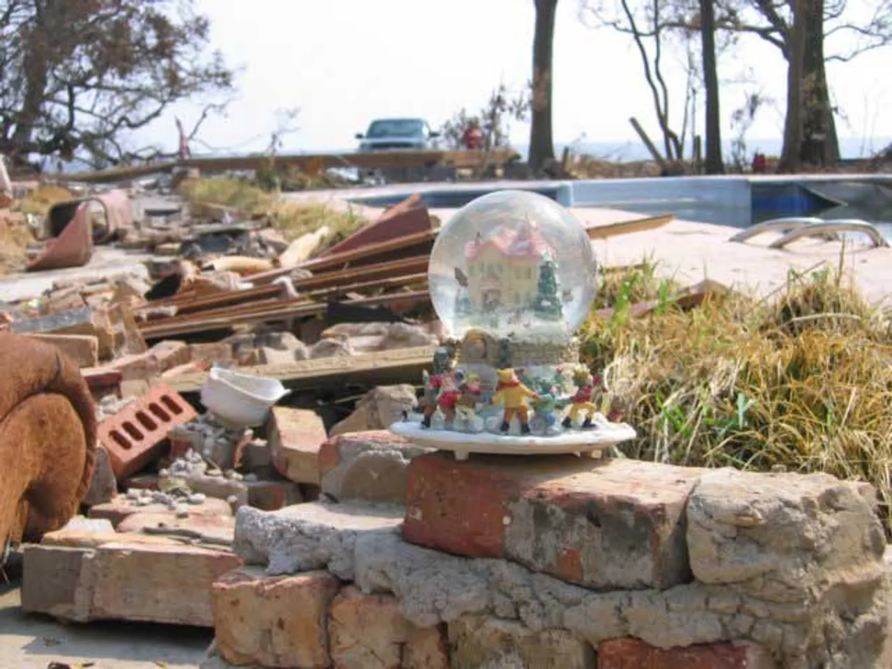 Hurricane wreckage near the home of Darlington senior Johana Bucci.