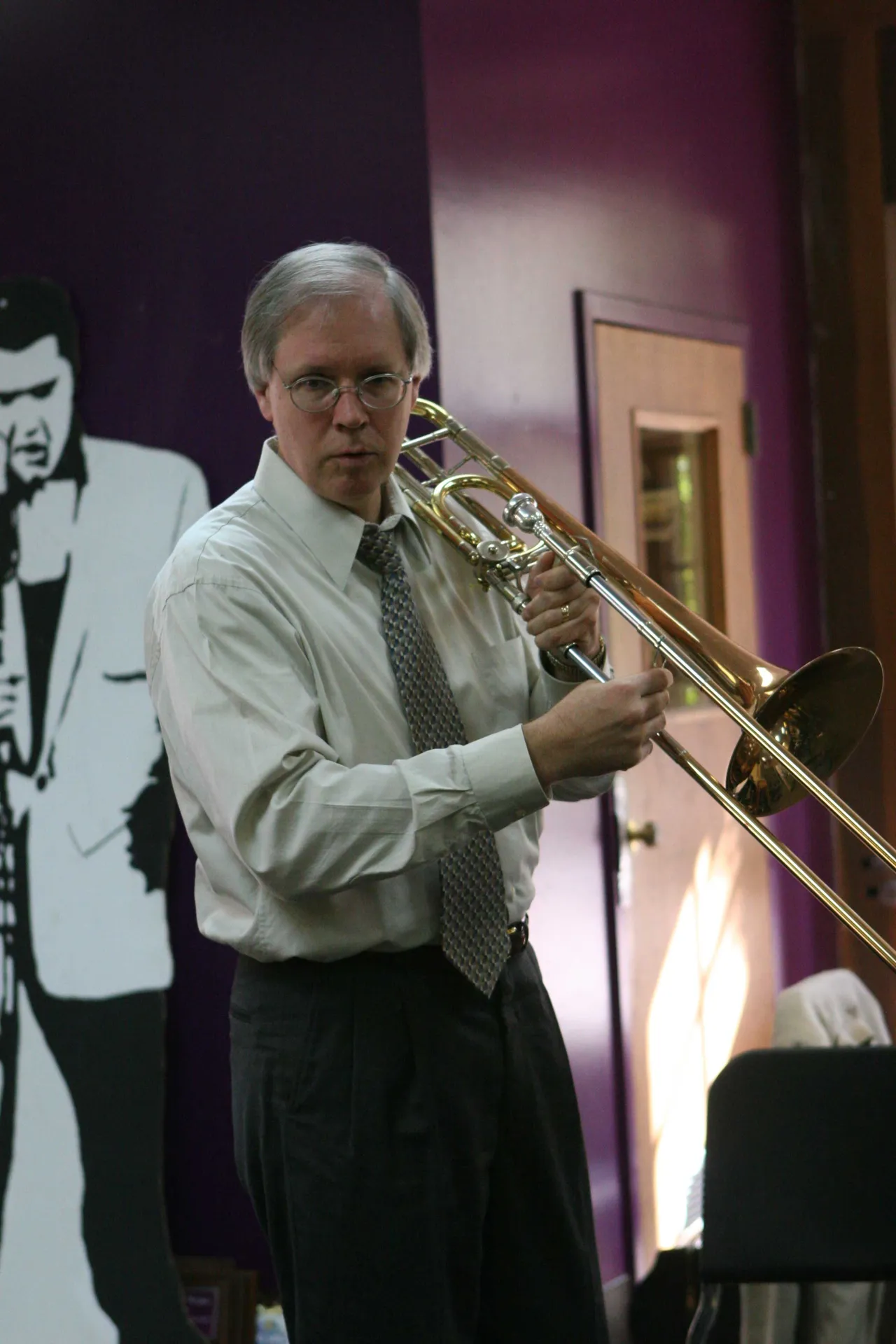 Dr. Sam Baltzer works with trombone players