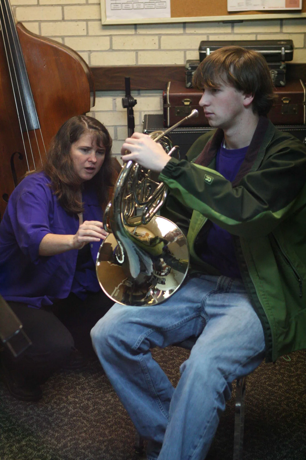 Ellie Jenkins works with French horn players