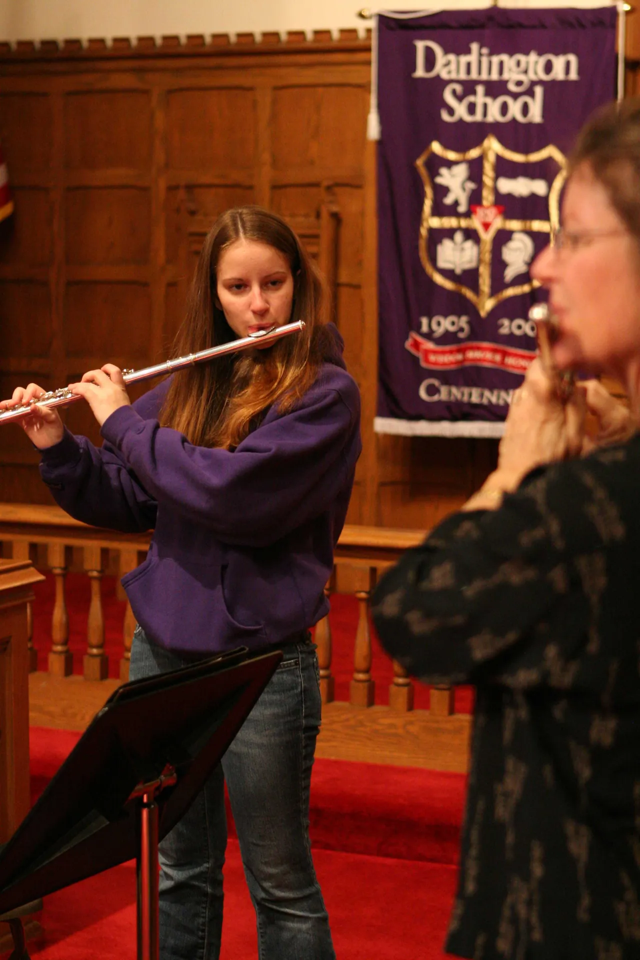 Melanie Fuller works with flutists