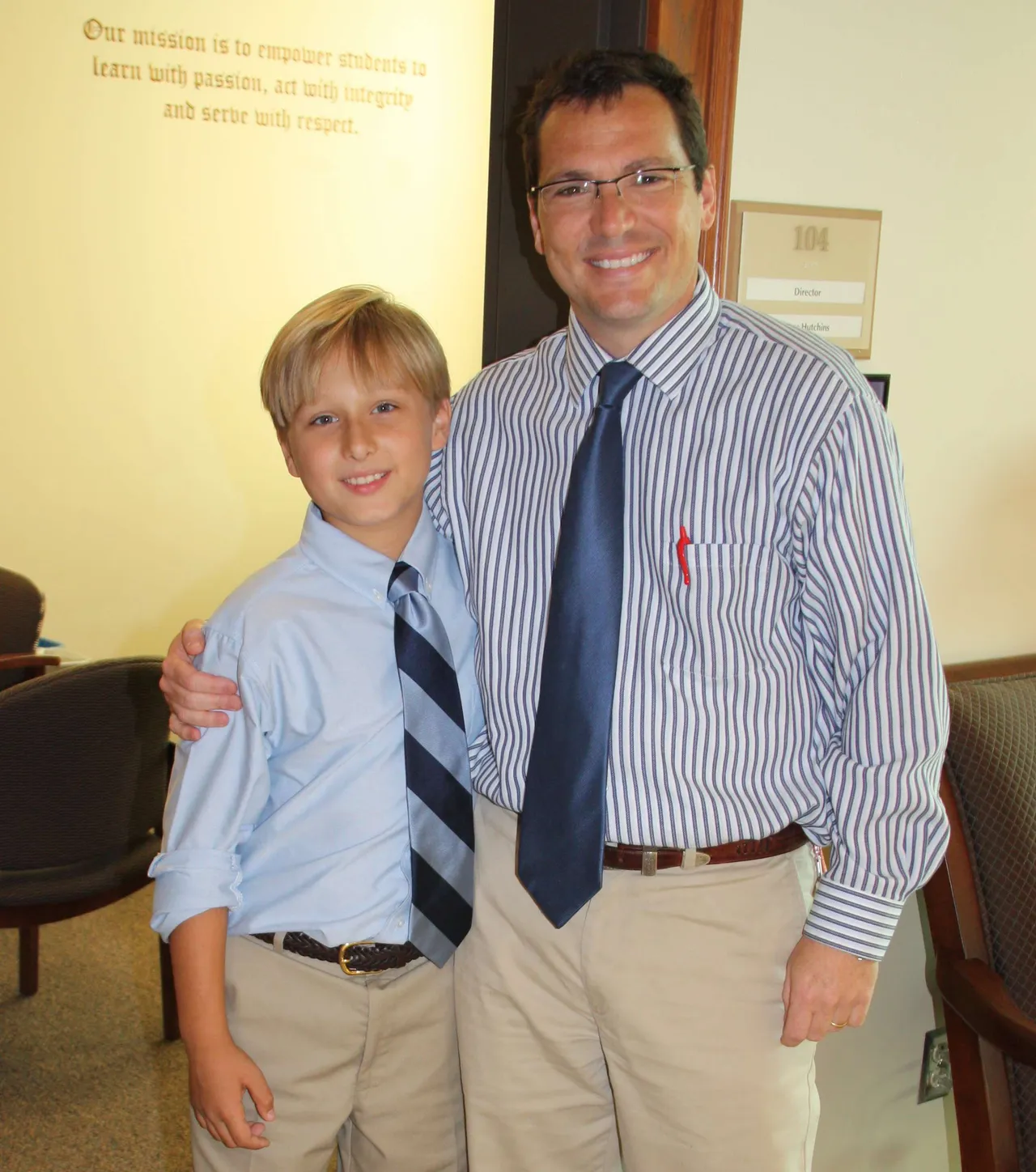 Director for a Day Jack McClain with Dr. James Hutchins