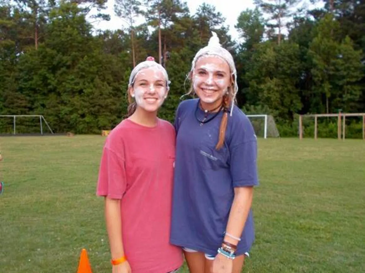 My friend Katherine and I after Color Wars...Our campers turned us into ice cream sundaes!