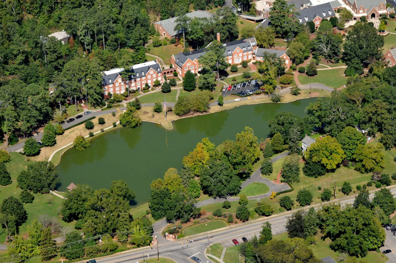 Dr. Elson S. Floyd ('74) Legacy Point captured in an aerial photo of Silver Lake.
