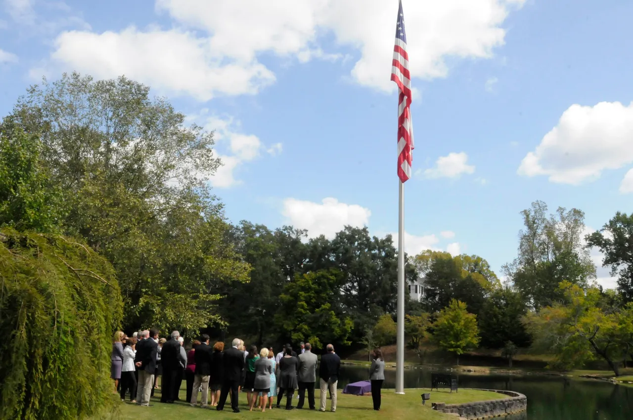 Friends and family of Dr. Elson S. Floyd ('74) and members of the Darlington Community gather for the dedication of Dr. Elson S. Floyd ('74) Legacy Point on Wednesday afternoon.