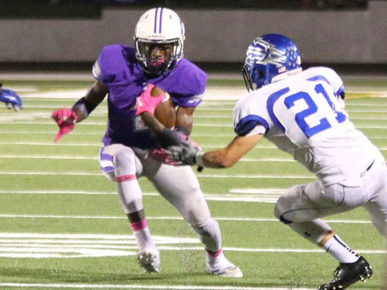 Sophomore Tijai Whatley (left) tries to avoid Model's Deylan Bennett during a game Friday, Oct. 2, 2015, at Darlington. (Photo credit: Jeremy Stewart/RN-T.com)