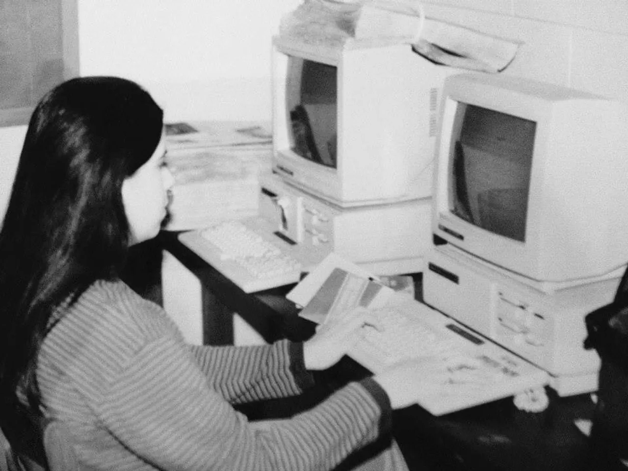 Me working in the journalism room my senior year.