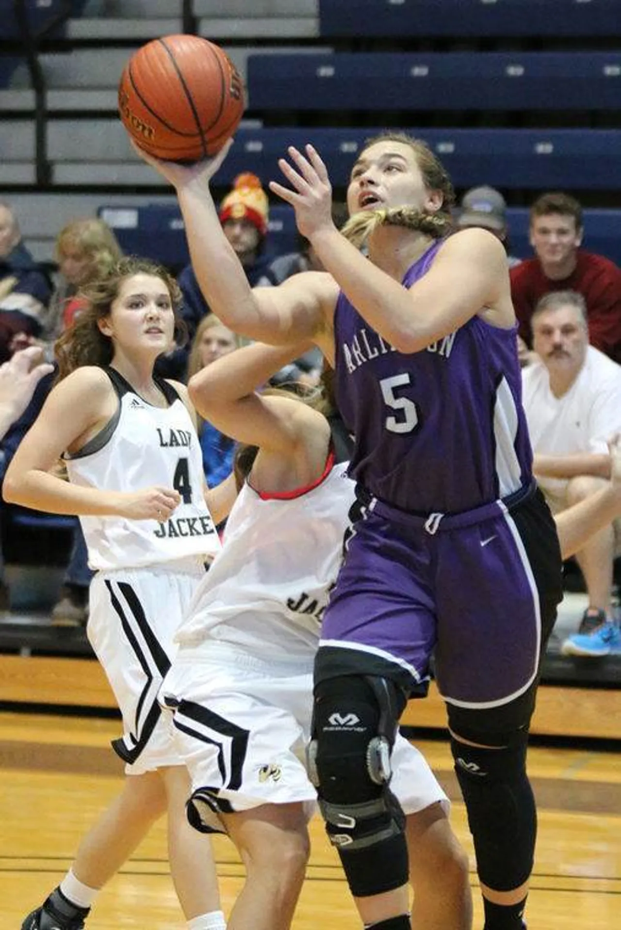 Junior Anna Claire Atha goes up for a shot against Calhoun's Morgan McDaniel during the girls' third-place game at the Holiday Festival Basketball tournament at Berry College on Friday, Dec. 18, 2015. (Jeremy Stewart/RN-T.com)