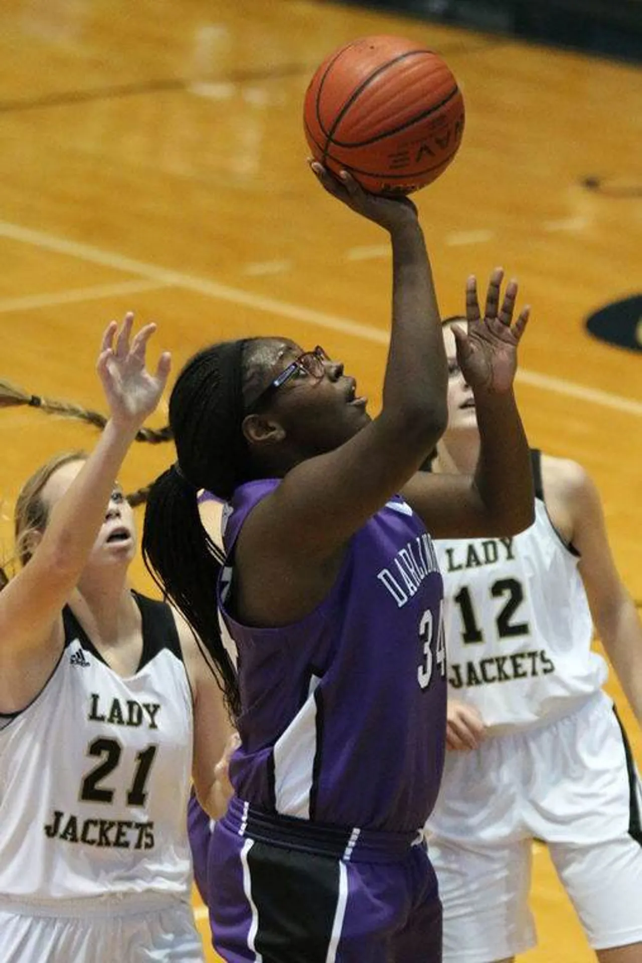 Junior Kelsey Garrett shoots the ball over a group of Calhoun players during the girls' third-place game of the Holiday Festival basketball tournament at Berry College on Friday, Dec. 18, 2015. (Jeremy Stewart/RN-T.com)