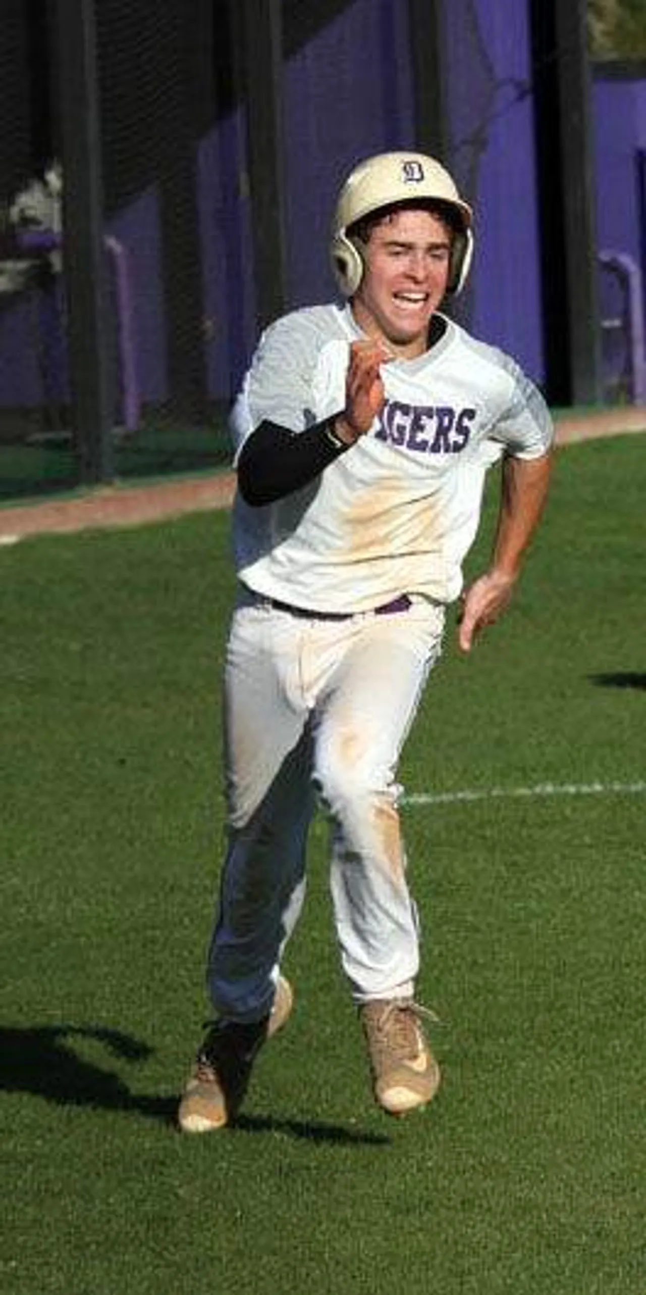 Freshman Trey Yunger races toward home to score a run against Gordon Lee during a game Tuesday, March 29, 2016, at Darlington. (Tommy Romanach/RN-T.com)